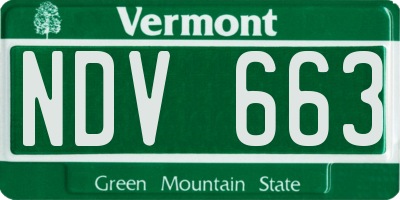VT license plate NDV663