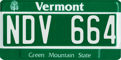 VT license plate NDV664