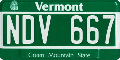 VT license plate NDV667