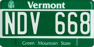 VT license plate NDV668