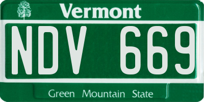 VT license plate NDV669