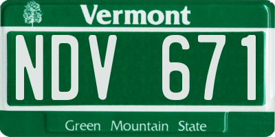 VT license plate NDV671