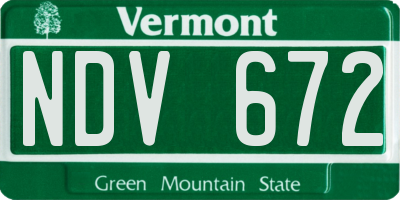 VT license plate NDV672