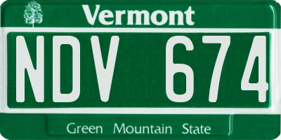 VT license plate NDV674