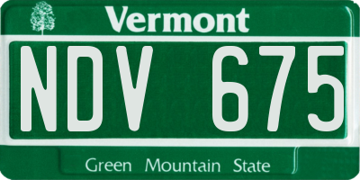 VT license plate NDV675