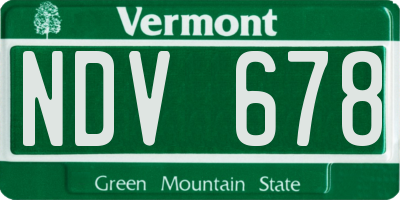 VT license plate NDV678