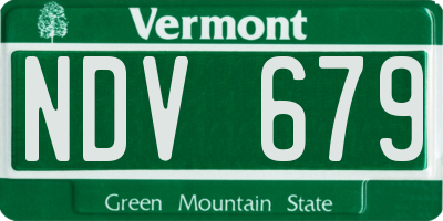 VT license plate NDV679