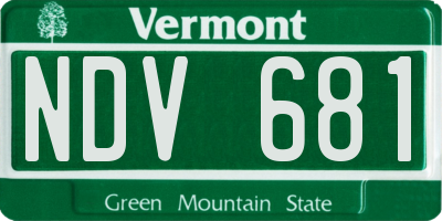VT license plate NDV681
