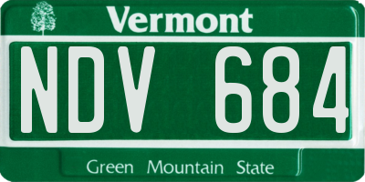 VT license plate NDV684