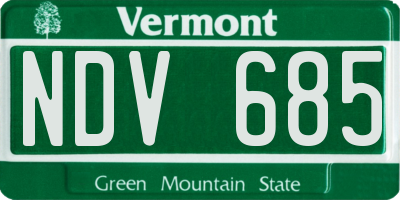 VT license plate NDV685