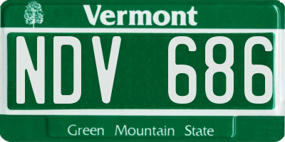VT license plate NDV686