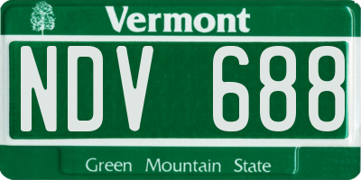 VT license plate NDV688