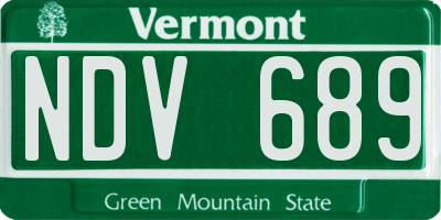 VT license plate NDV689