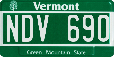 VT license plate NDV690