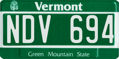 VT license plate NDV694