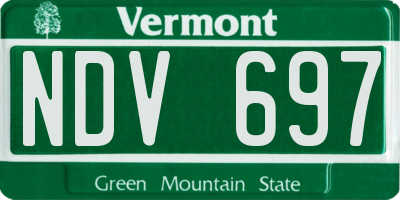 VT license plate NDV697