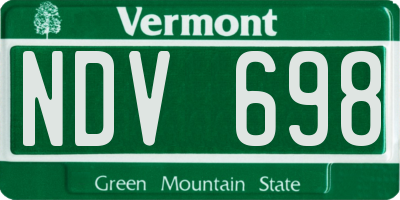 VT license plate NDV698