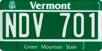 VT license plate NDV701