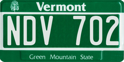 VT license plate NDV702