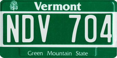 VT license plate NDV704