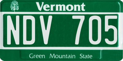 VT license plate NDV705