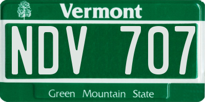 VT license plate NDV707