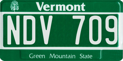 VT license plate NDV709