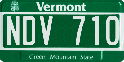VT license plate NDV710