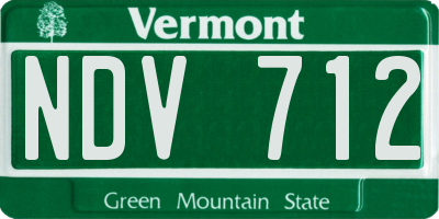 VT license plate NDV712