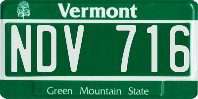 VT license plate NDV716