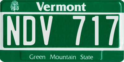 VT license plate NDV717