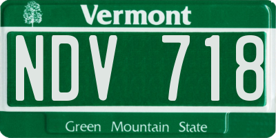 VT license plate NDV718
