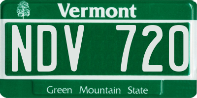 VT license plate NDV720