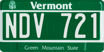 VT license plate NDV721