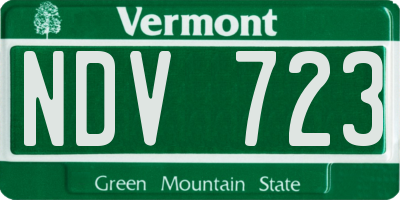 VT license plate NDV723
