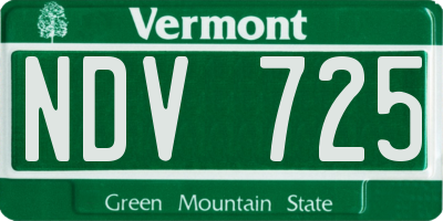 VT license plate NDV725