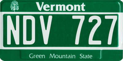 VT license plate NDV727