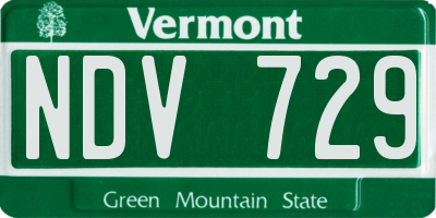 VT license plate NDV729