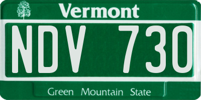 VT license plate NDV730
