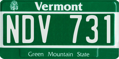 VT license plate NDV731