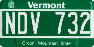 VT license plate NDV732