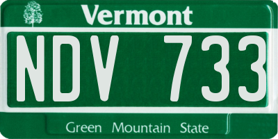 VT license plate NDV733