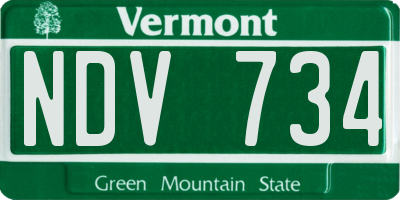 VT license plate NDV734