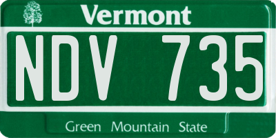 VT license plate NDV735