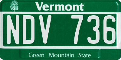 VT license plate NDV736