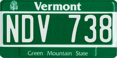 VT license plate NDV738