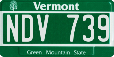 VT license plate NDV739