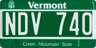 VT license plate NDV740