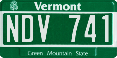 VT license plate NDV741