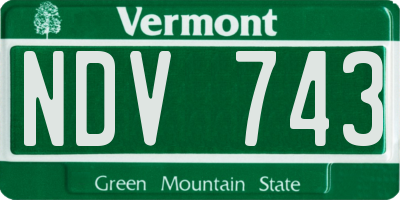 VT license plate NDV743